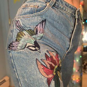 Embroidered Mom Jeans